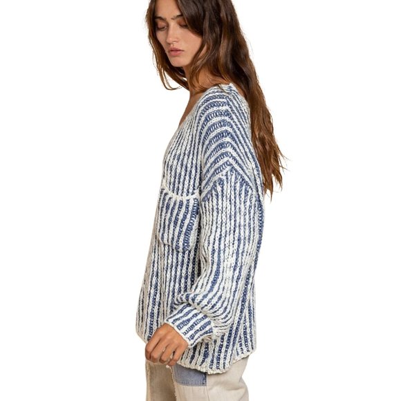 POL Clothing Blue Cozy Slouchy and Comfy Oversize Sweater - Picture 2 of 4